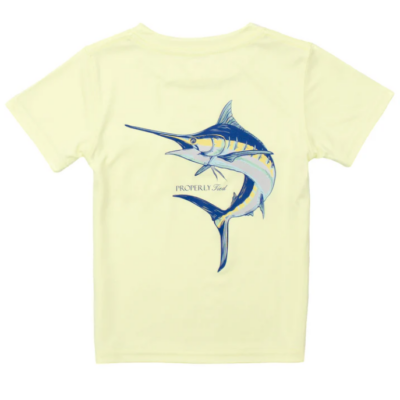 Blue Marlin On Yellow SS Tee