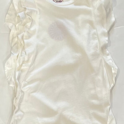 Off White Ruffle Tank