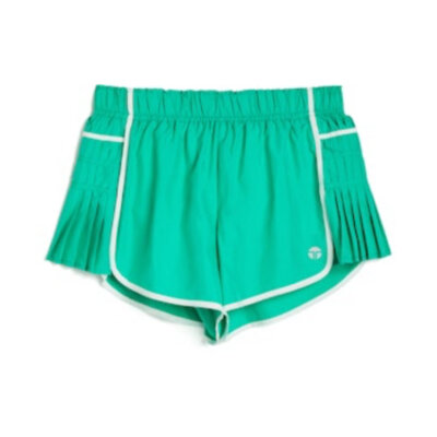 Green Athletic pleated side panel shorts