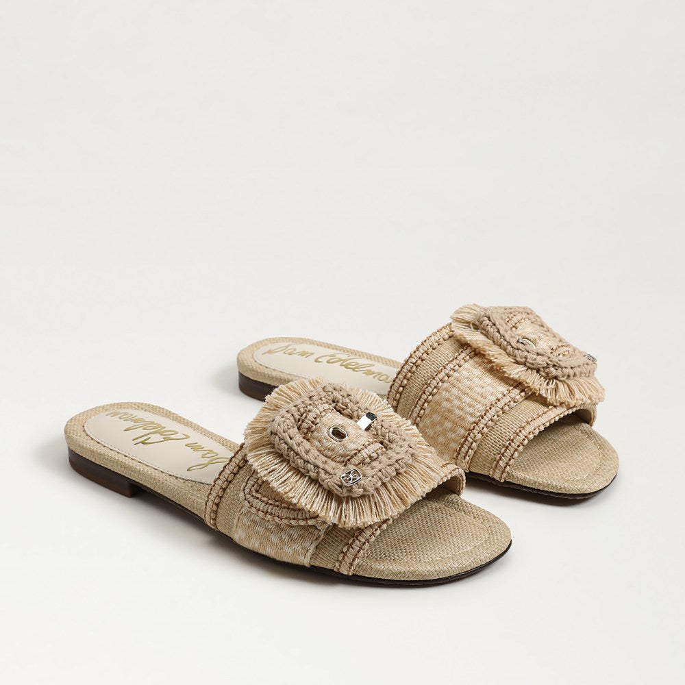 Bambi Playa Slide Sandal Summer Sand/Multi Faux Raffia - Front