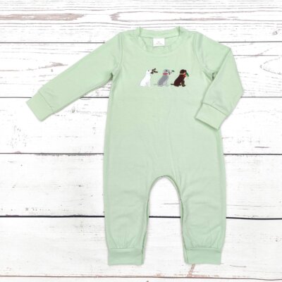 Boy Duck Dog Appliqué jumper