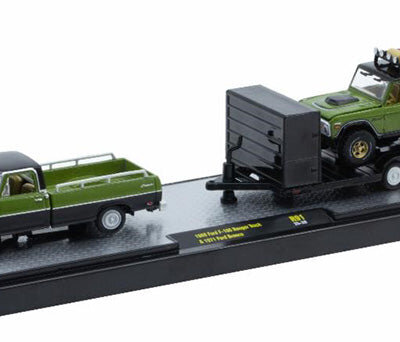 M2 Machines: Auto Haulers 1969 Ford F - 100 Ranger Truck and 1971 Ford Bronco Die - Cast Vehicle Set 1: 64 Scale