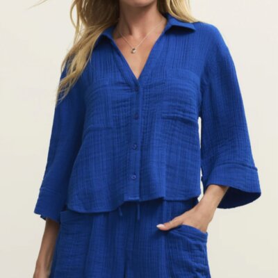 Helena Shirt- Cobalt Blue