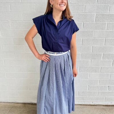 Colorblock Plaid Skirt