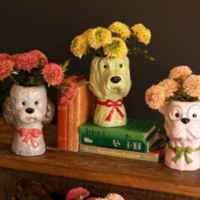 Ceramic Dog Vase