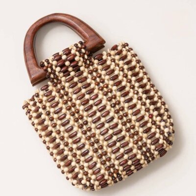 Cocoa Beaded Bag