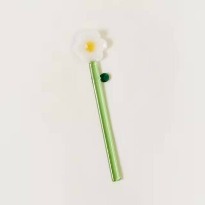 White Daisy Glass Spoon