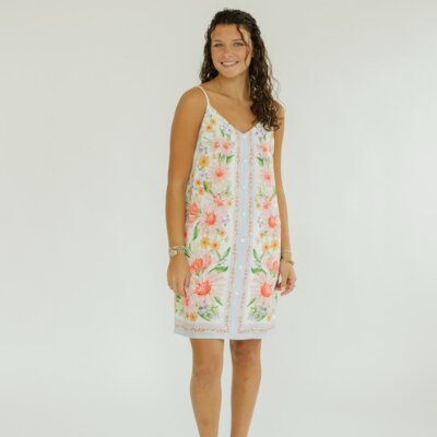 Bren Floral Border Print Mini Dress (XS-XL)