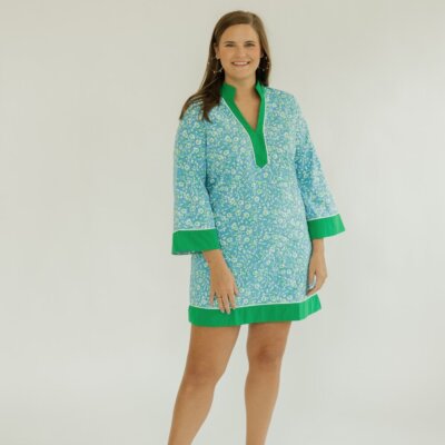 Brenda Meadow Line Blue Dress (XS-XL)