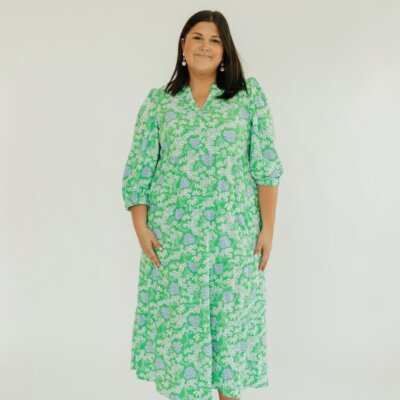 Cameron Daisy Chain Green Midi Dress (XS-2XL)