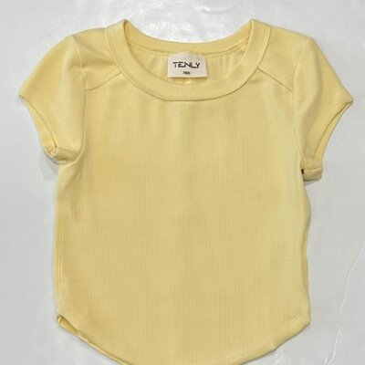 Lemon Drop Rib Cap Sleeve Top