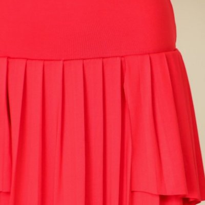 High Waisted Pleated Tennis Skort (Deep Red)