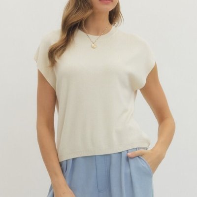Cap Sleeve Knit Top