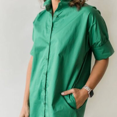 Short Ruffle Dress Green