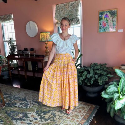 Arched Skirt - Orange Azalea