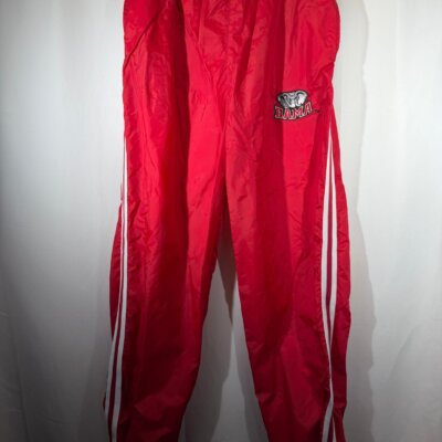 Vintage Alabama Red Striped Windbreaker Pants Large