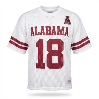 Cropped White Mesh Football Jersey (Boxy Oversized Fit)