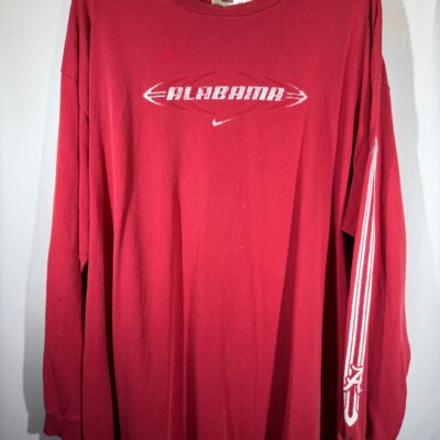 Alabama X Nike 2000's Crimson Long Sleeve Shirt XL