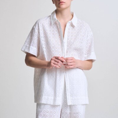Paris Eyelet Button Up