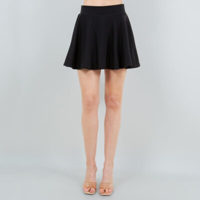 High Waist Scuba Flare Skort
