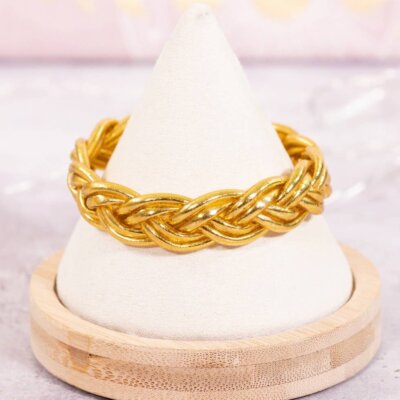 Double Braided Gold Waterproof Bangle