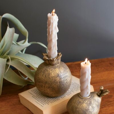 Set of 2 Pomegranate & Pear Taper Holder