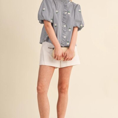 Petal & Pin Stripe Top