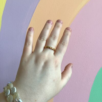 Colorful Star Studded Titanium Ring