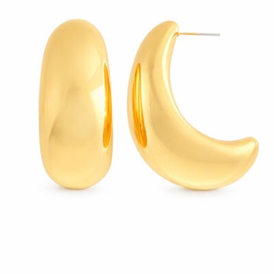 Sculpted Gold Hoops