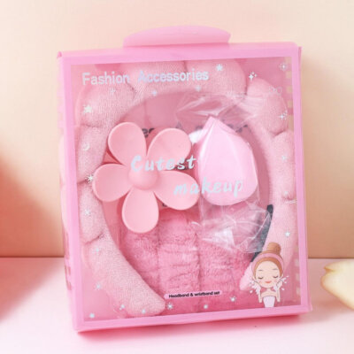 Pink Headband & Wristband Set
