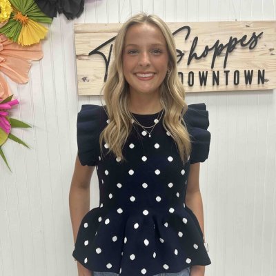 Polka Dot Peplum Top