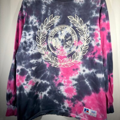 Vintage Alabama X Russell Crest Tie Dye Long Sleeve Shirt Medium