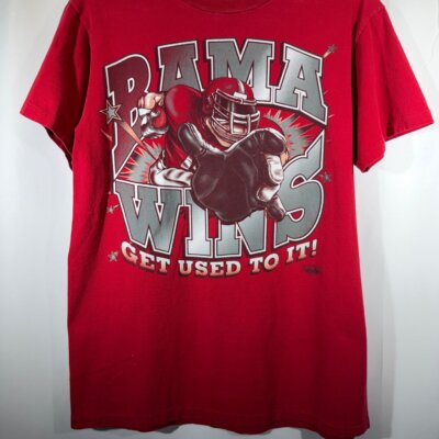 Vintage "Bama Wins" Crimson T-Shirt Medium