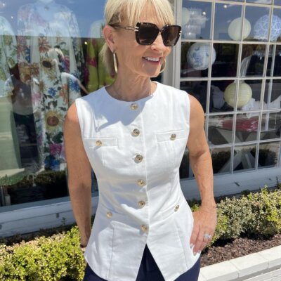 Linen Button Vest