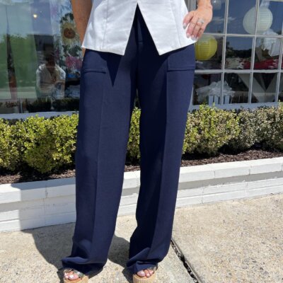 Diana Wide Leg Pant-Navy