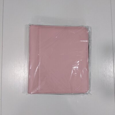 Generic 4-Pocket Zippered Toploader Binder - Leatherette Pink (Holds 128)
