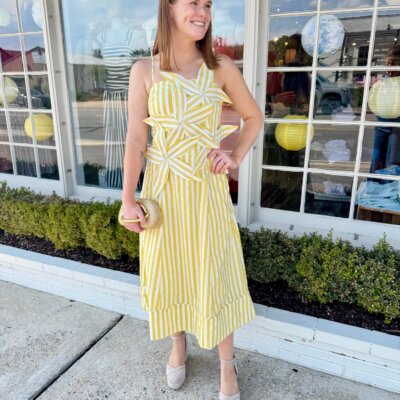 Stripe Flower Maxi Dress