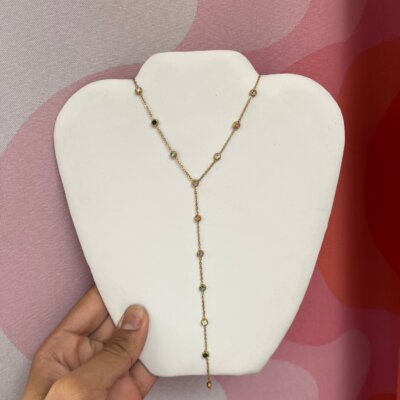Long Titanium Gem Necklace