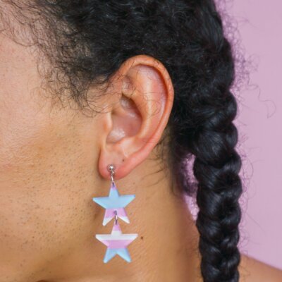 Stacked Star Earrings