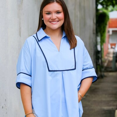 Coastal Breeze Blouse in Chambray