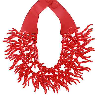 Coral Reef Bib Necklace-Red