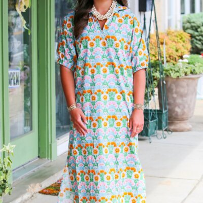 Blakely Midi in Dreamy Meadows-Curvy
