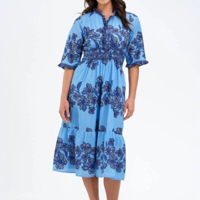 Flora Blue Daphne Midi Dress