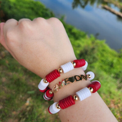 Gameday 3 Row Bead Bracelet- Alabama
