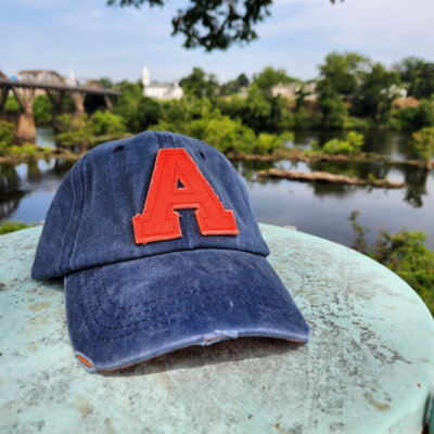Vintage Dyed Baseball Cap- navy/Orange