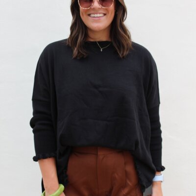 Brown Lace Trimmed Satin Shorts