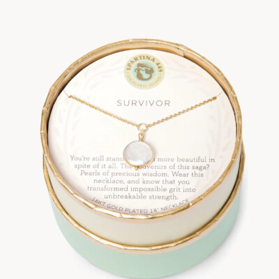 Sea La Vie Survivor Coin Pearl Necklace