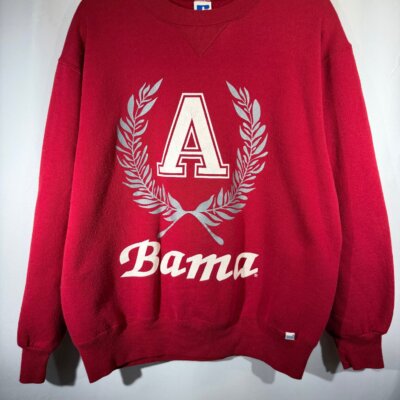 Vintage Alabama X Russell Crimson Crewneck Sweatshirt Medium