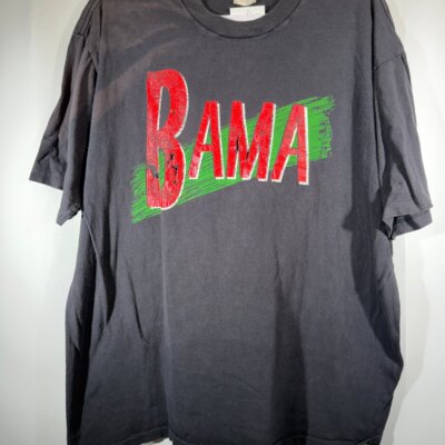 Vintage Alabama Black Distressed Faded T-Shirt Large