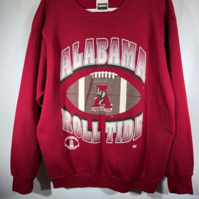 Vintage Alabama X Tultex Centennial Season Crimson Crewneck Sweatshirt Large